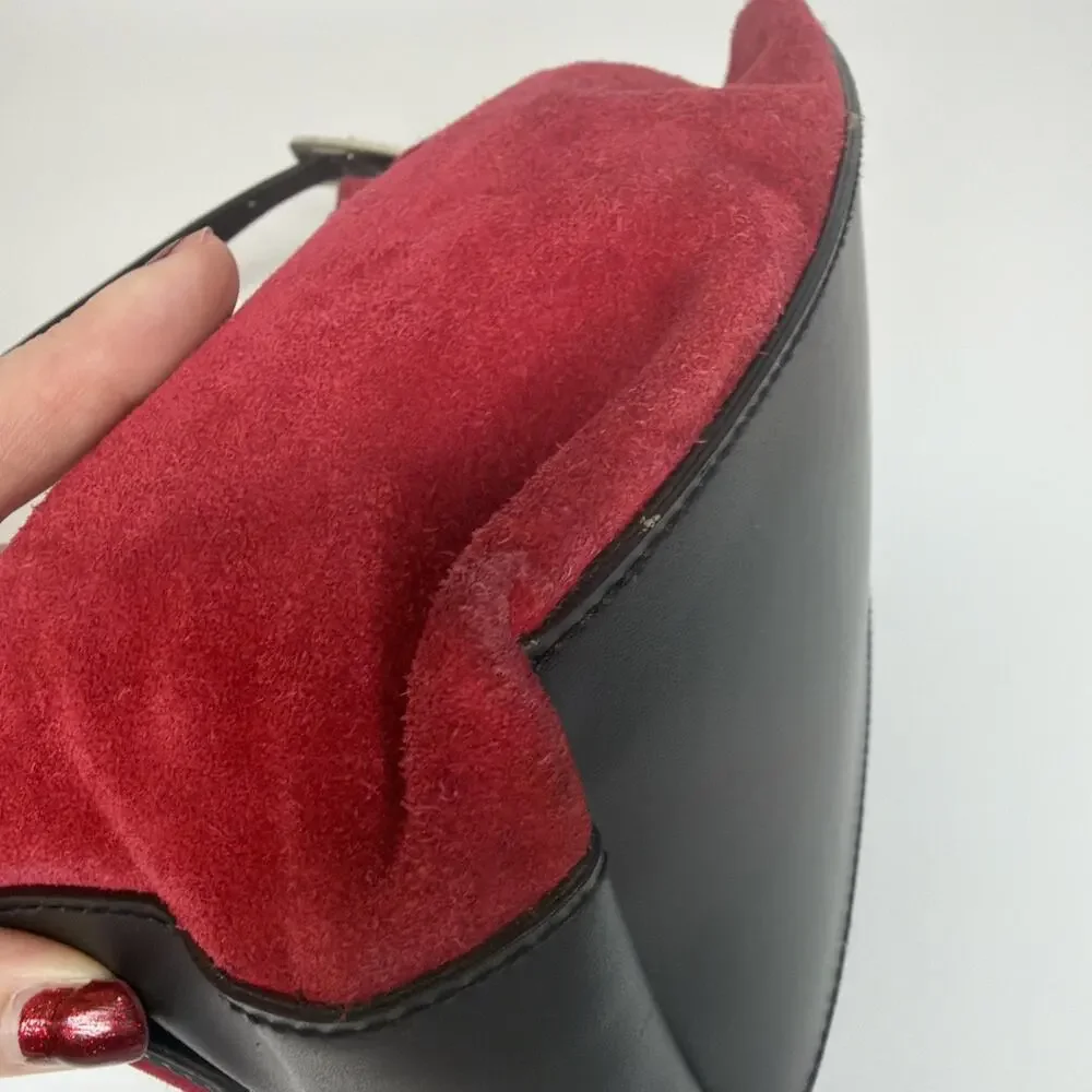 Kathy Ireland Y2K Mini Small Handbag Purse Red Leather Suede